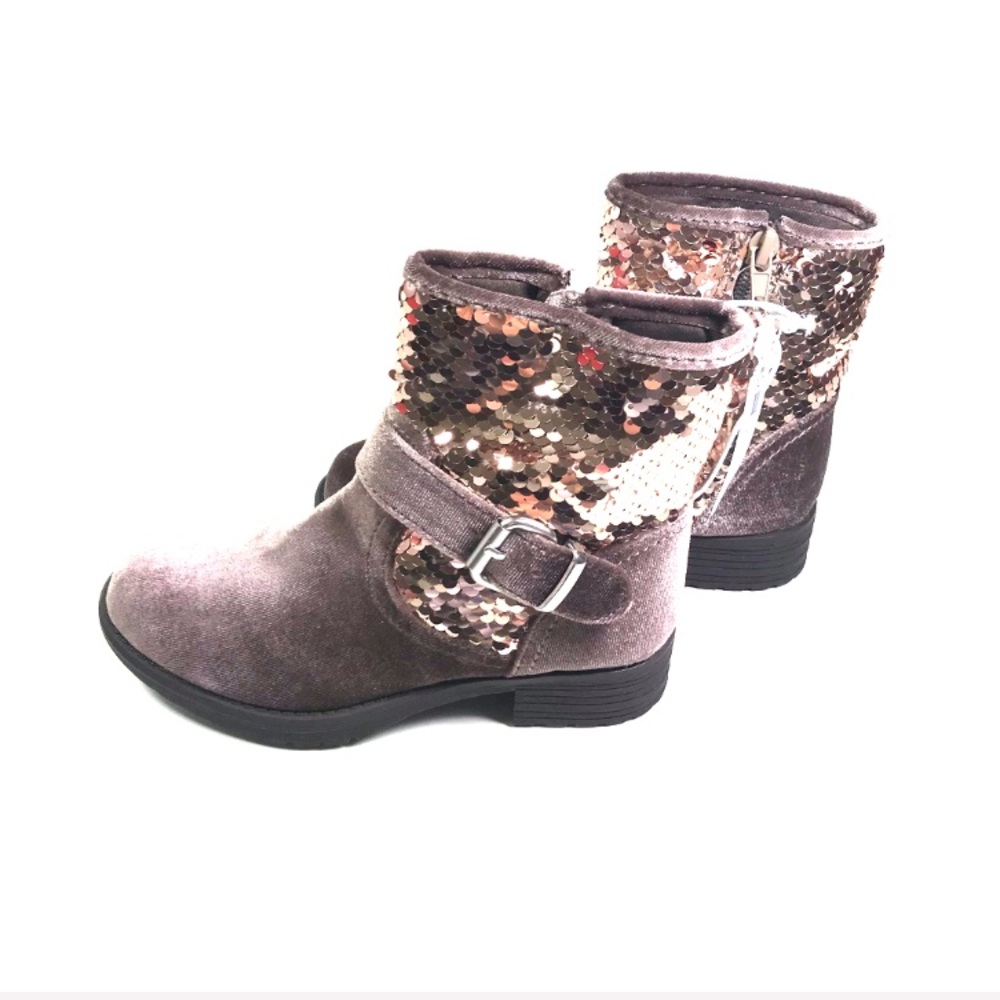 Justice flip sequin buckle boots size 13 NWT